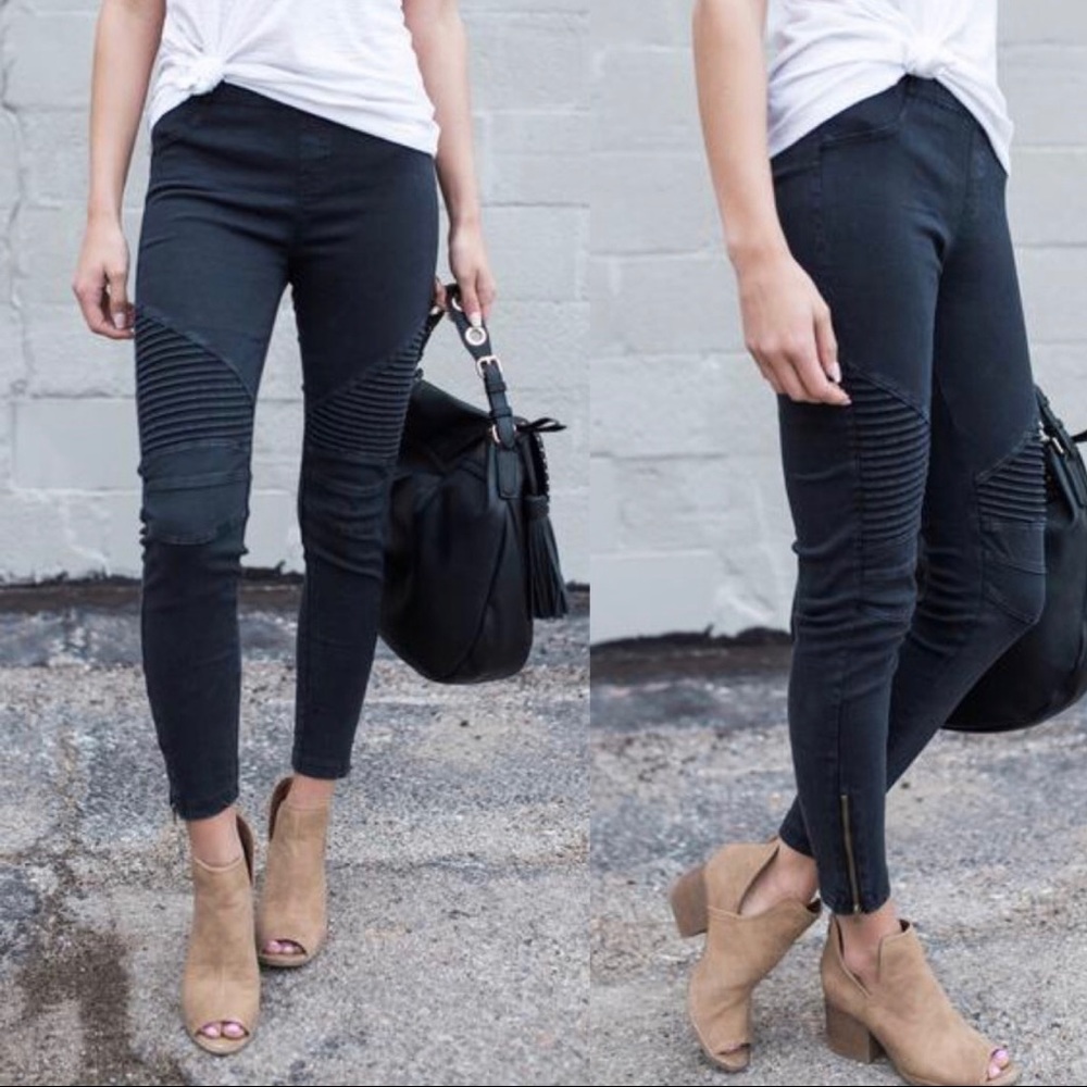 Sexy Biker Pants in Black (Stretch✅)