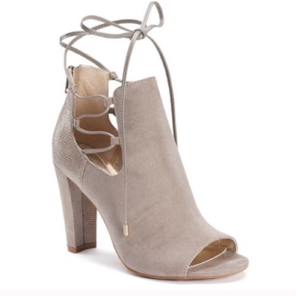 Lace Up Peep Toe Booties