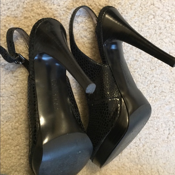 Calvin Klein Snake skin sling back platform pumps - Picture 5 of 5
