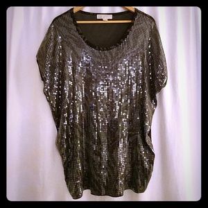 Camo print covered with sequins.