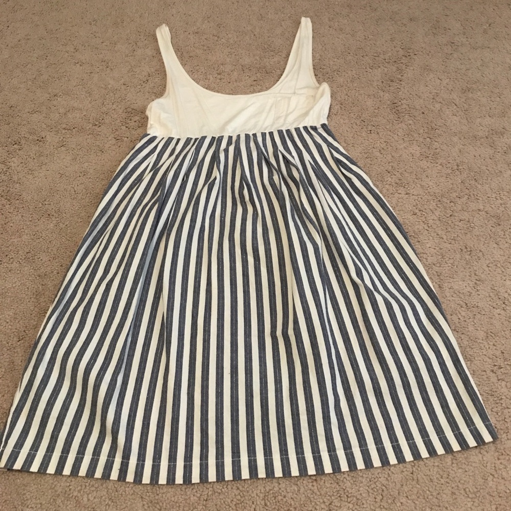 Blue and white dress