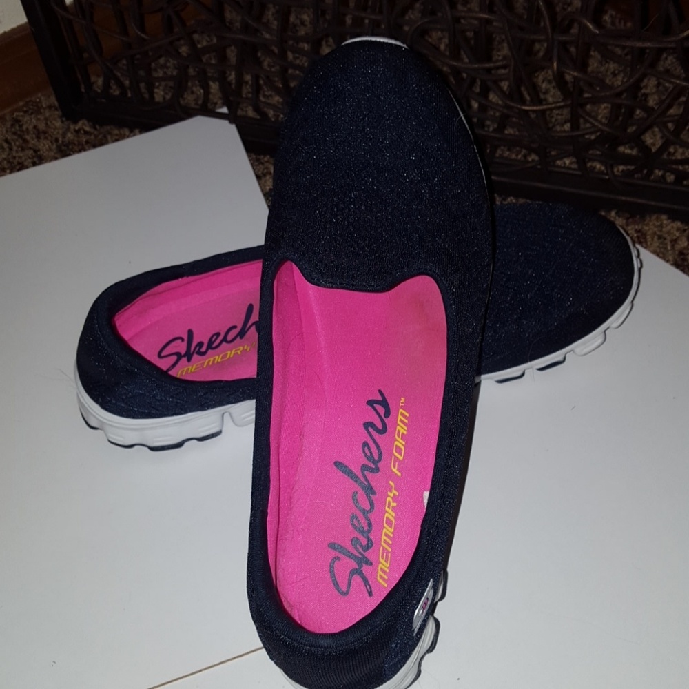 Skechers memory foam walking shoes.