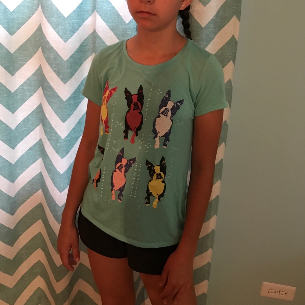 A Mudd Girl's Graphic Tee with French Bull Dogs