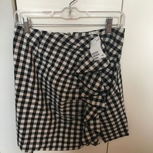 H&M Gingham Ruffle Skirt