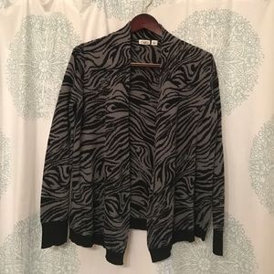 Black/grey print CATO cardigan