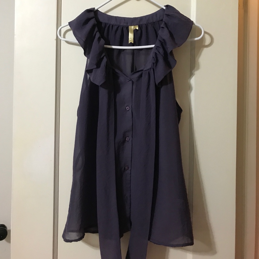 Chenault Purple Button Down Tank