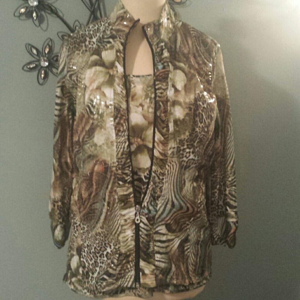 Erin London  Color Mix Jacket and matching Tank