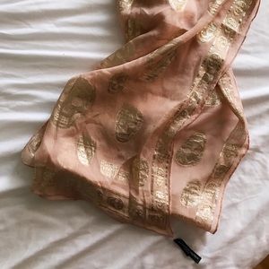 Alexander McQueen Skull Print Chiffon Scarf