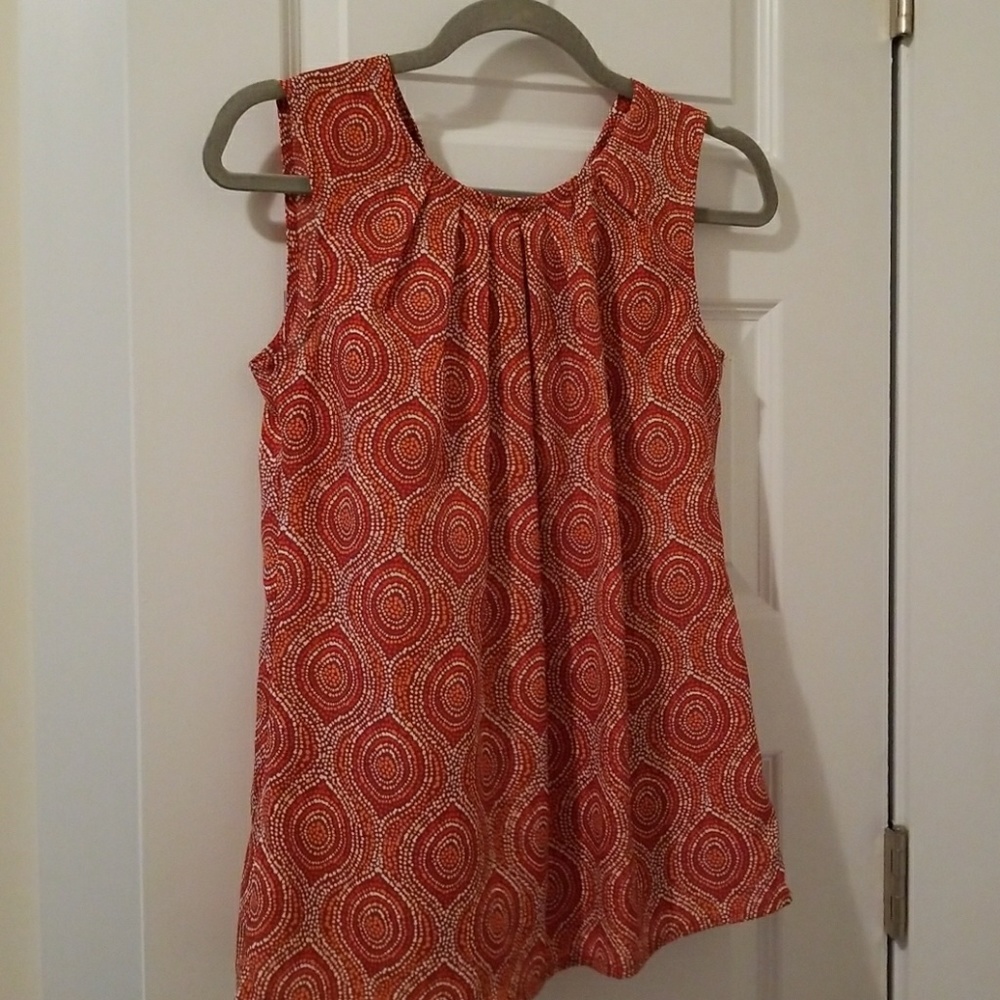 Merona orange patterned sleeveless blouse