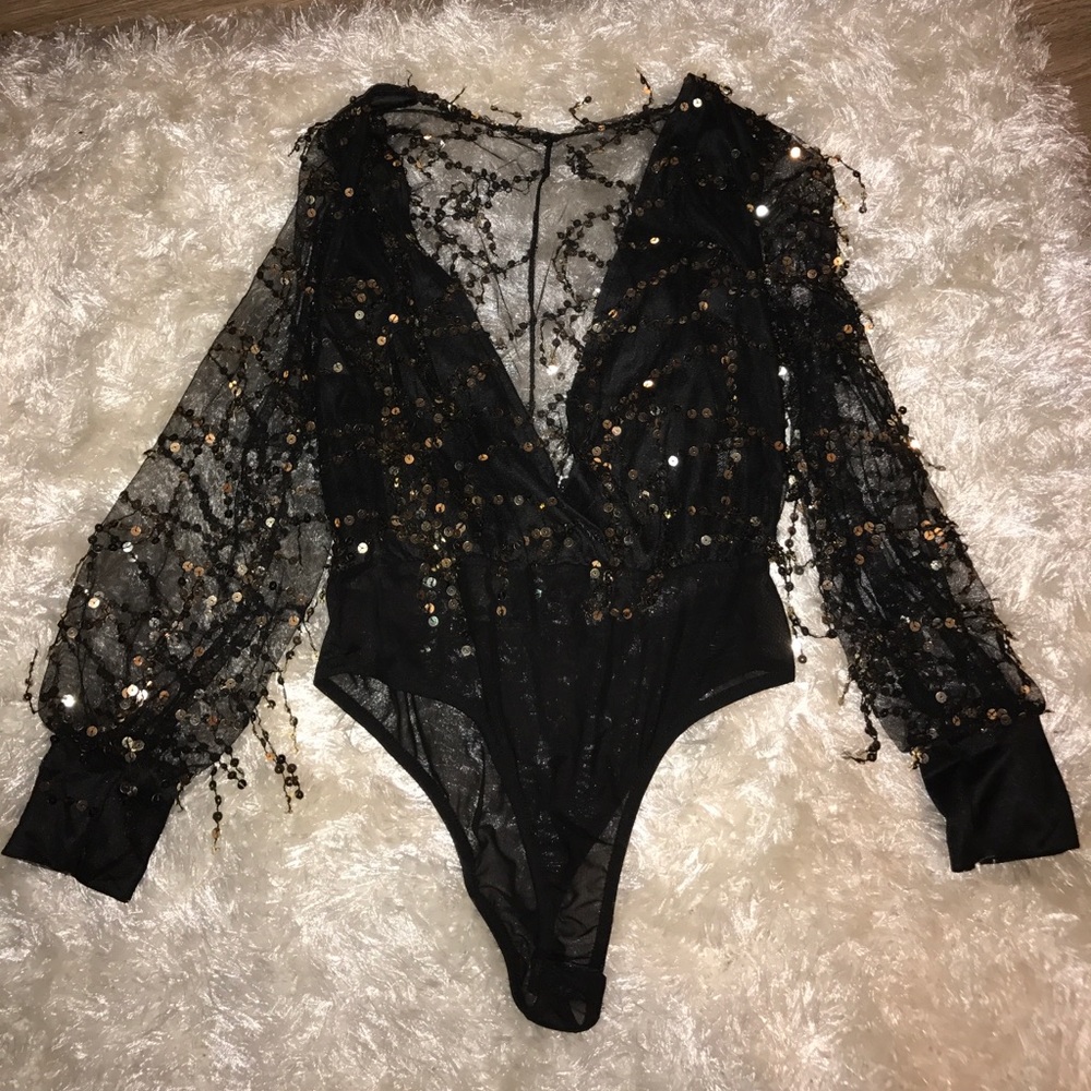 Deep V bodysuit