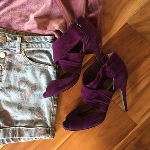 Steve Madden genuine leather bright purple heels
