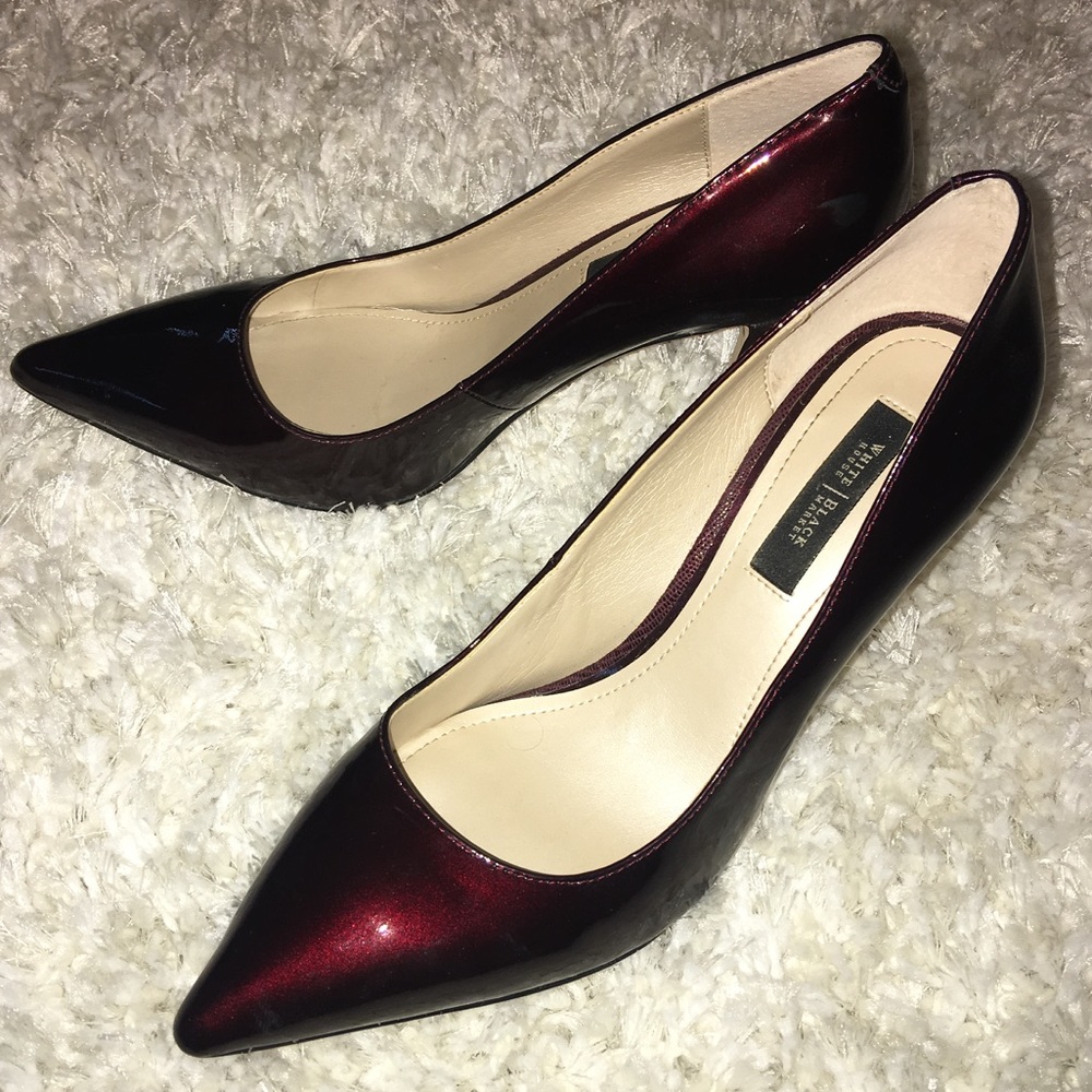 WHBM Dark Red Patent Leather Pumps