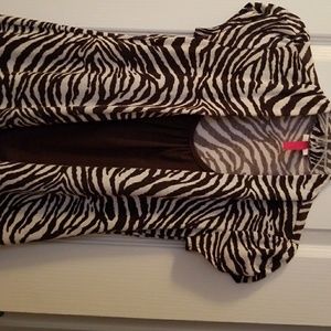 Brown Zebra print dress shirt