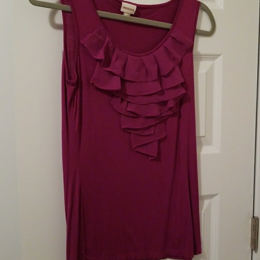 Merona tank with ruffle detail