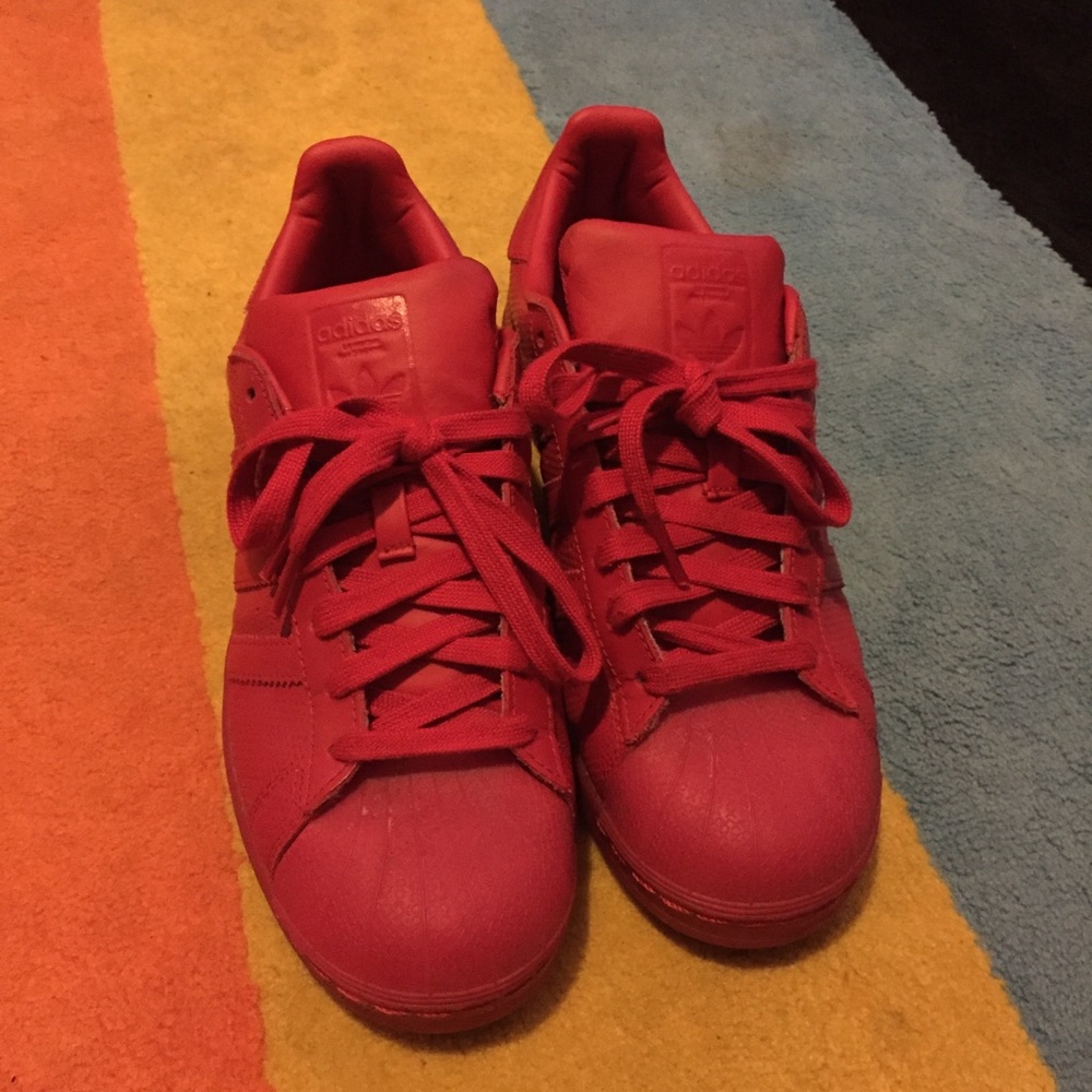 Adidas all red gum bottoms - Picture 2 of 2