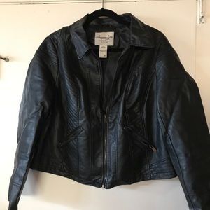 Black leather-like jacket