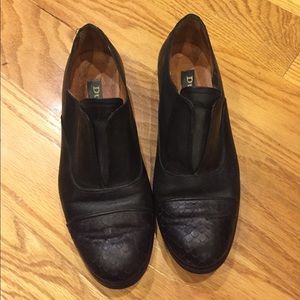 Dune black leather oxfords size 6 1/2