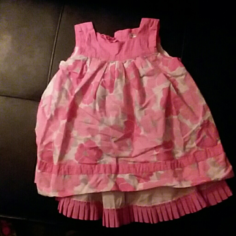 Baby girls pink flower dress