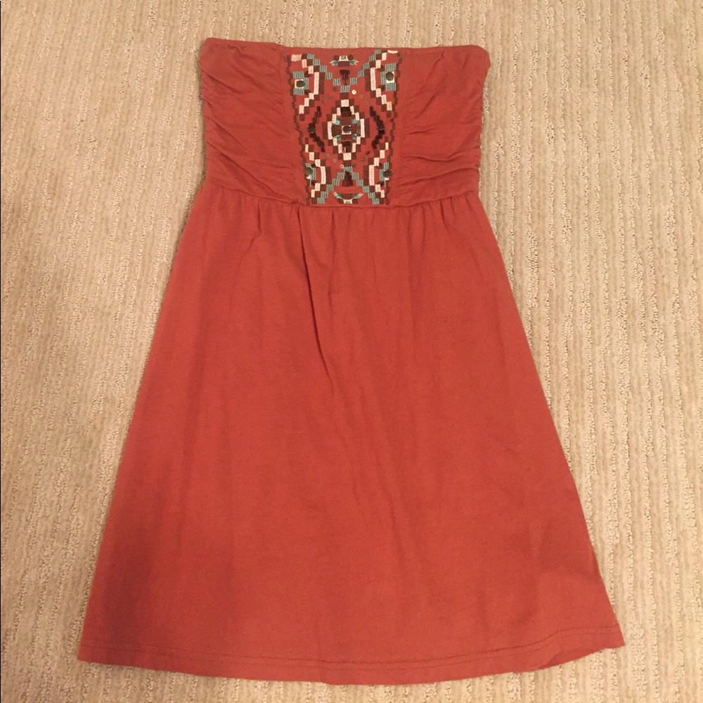 Burnt orange cotton dress