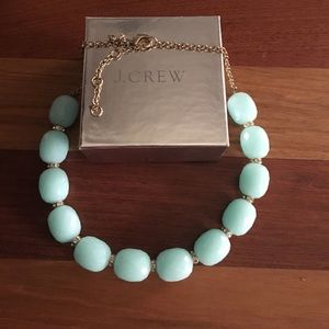J.Crew turquoise necklace with crystal detail.