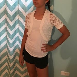 Girl's White Lace Jacket/Cover
