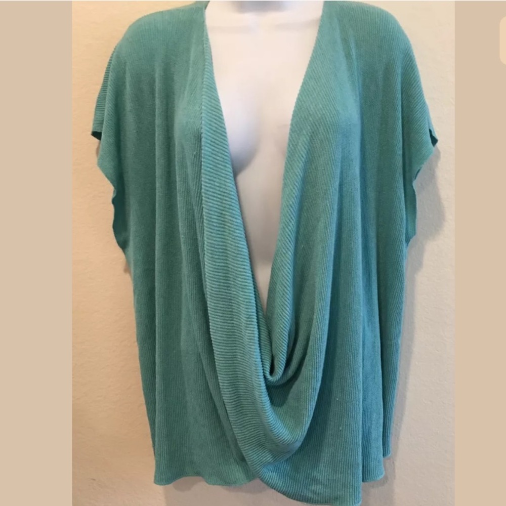 Josie Natori Plunging Drape Cowl Bodice Knit Top - Picture 1 of 8