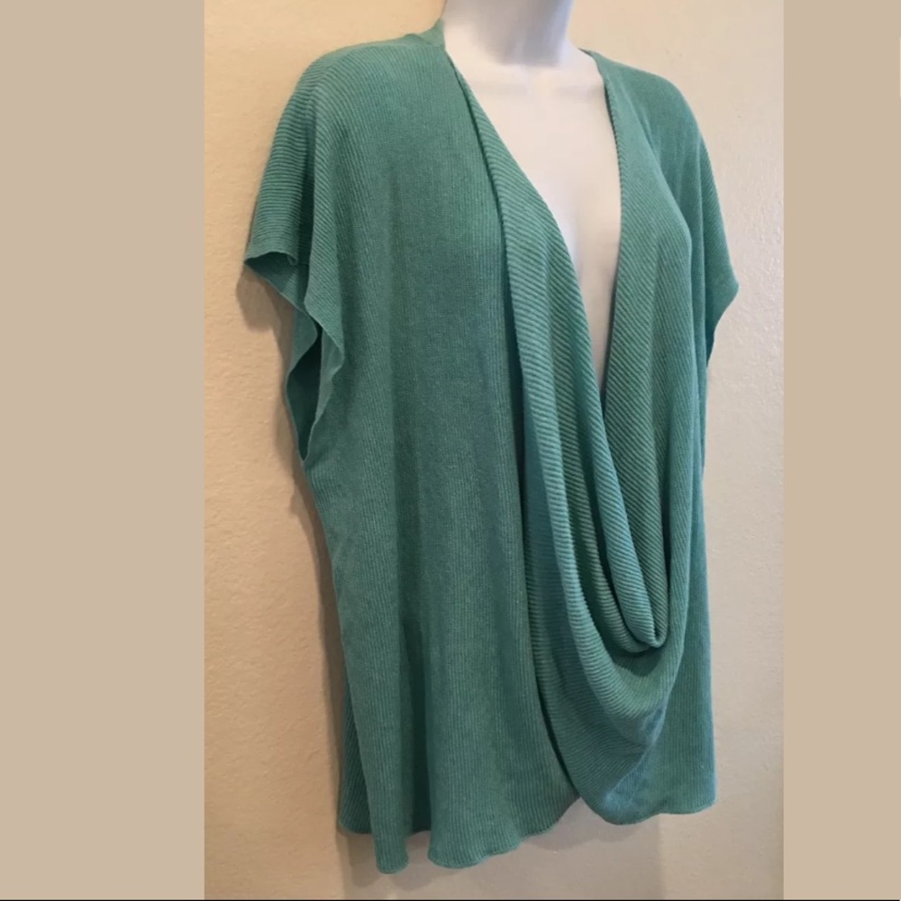 Josie Natori Plunging Drape Cowl Bodice Knit Top - Picture 3 of 8