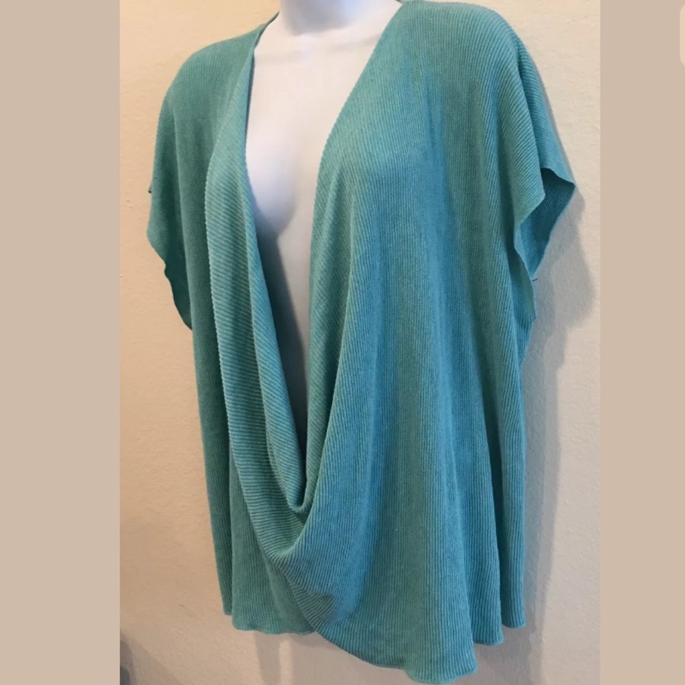 Josie Natori Plunging Drape Cowl Bodice Knit Top - Picture 4 of 8
