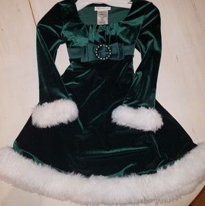 Bonnie Jean Girls Size 6 Green Christmas Dress