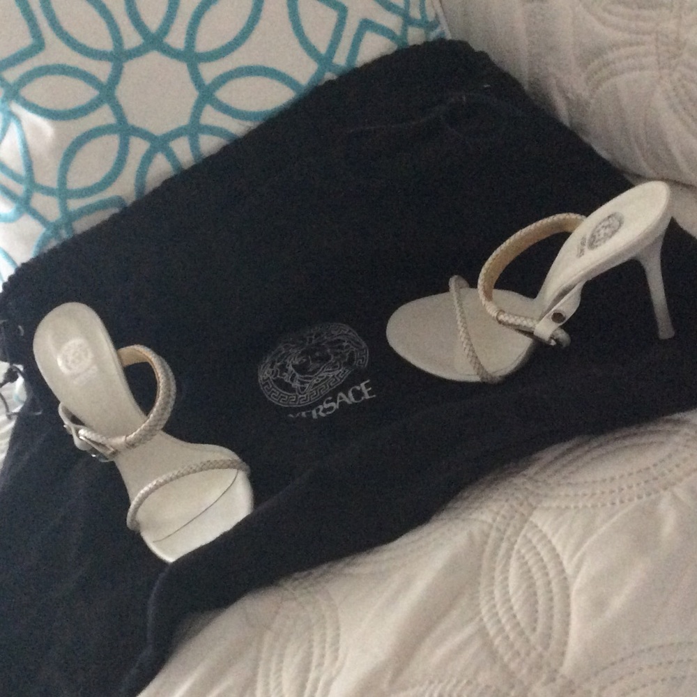 Versace White Slides