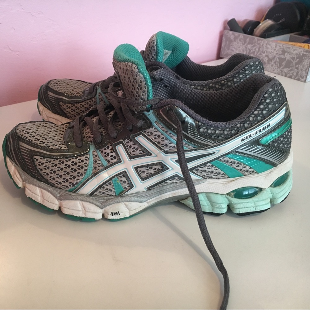 ASICS Gel-Flux Running Shoes Size 7 Teal/ Gray