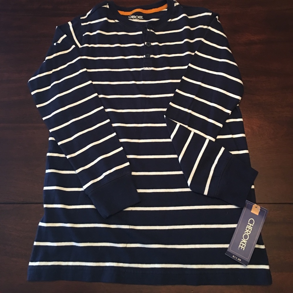 NWT Boys Long-Sleeve Henley Shirt, XL