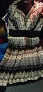 Silver and Black Sleeveless Dress