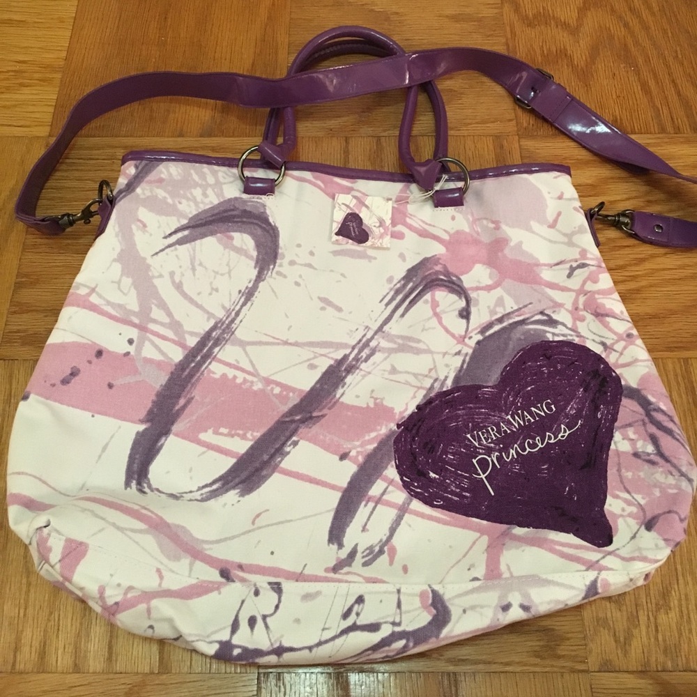 Vera Wang Princess Purple and White Tote