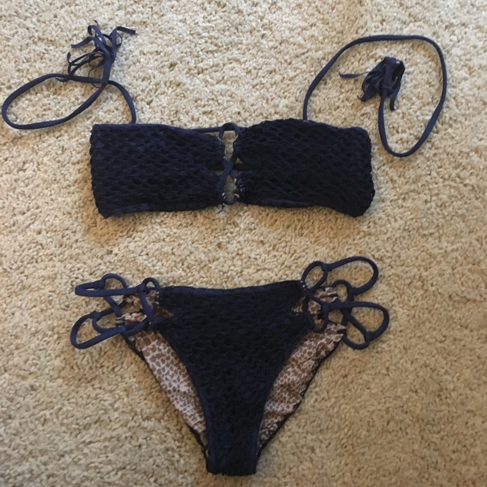 Acacia ocean blue crochet bathing suit