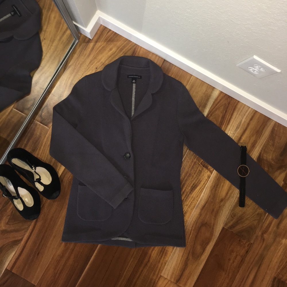 Banana Republic heavy wool knit charcoal blazer