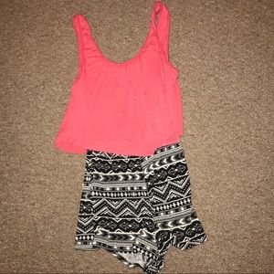 💖BOGO💖  Rue 21 Pink and Aztec romper