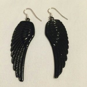 Black wing earrings