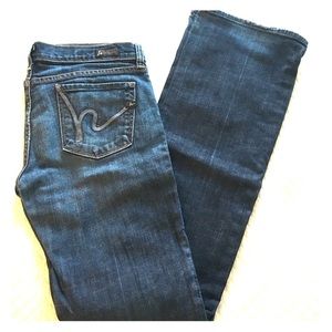 Citizens of Humanity boot cut dark blue jeans
