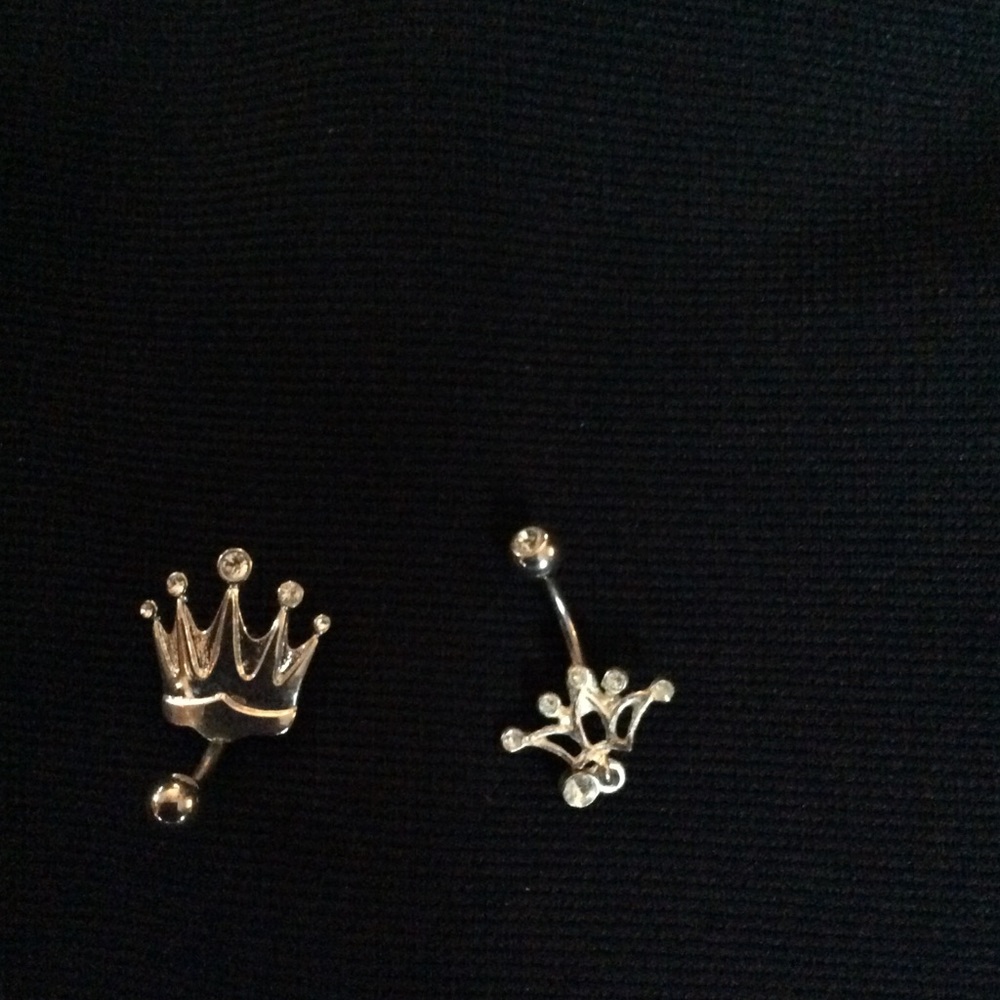 Crown navel rings