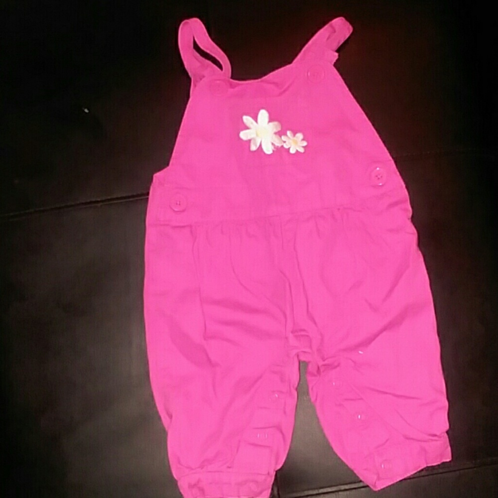 Pink baby overalls