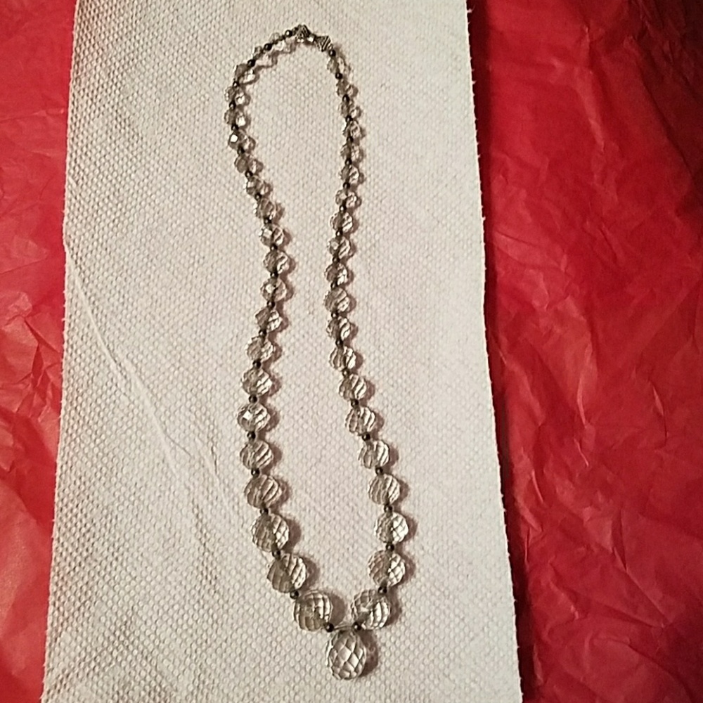 Faceted crystal necklace