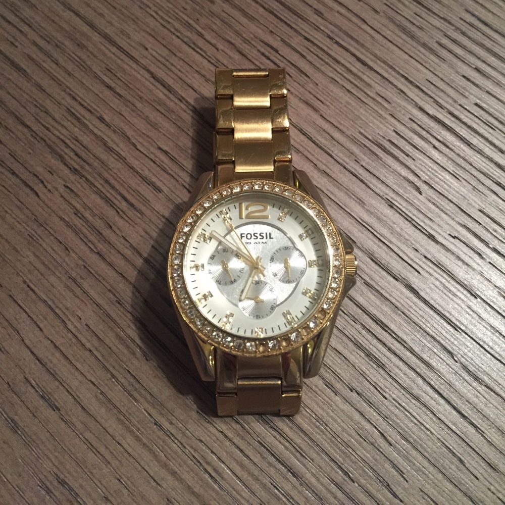 Gold Fossil Watch