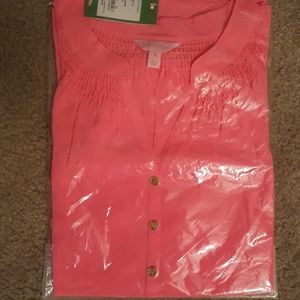 Lilly Pulitzer Elsa Silk top in Coral in XL