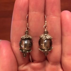 Silver & Grey Sphere Earrings