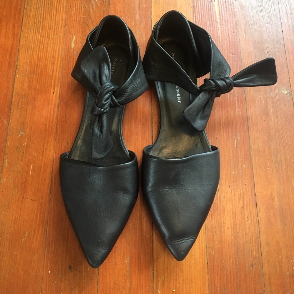 Proenza Schouler leather tie flats