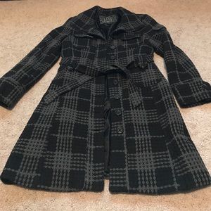 Black and grey peacoat