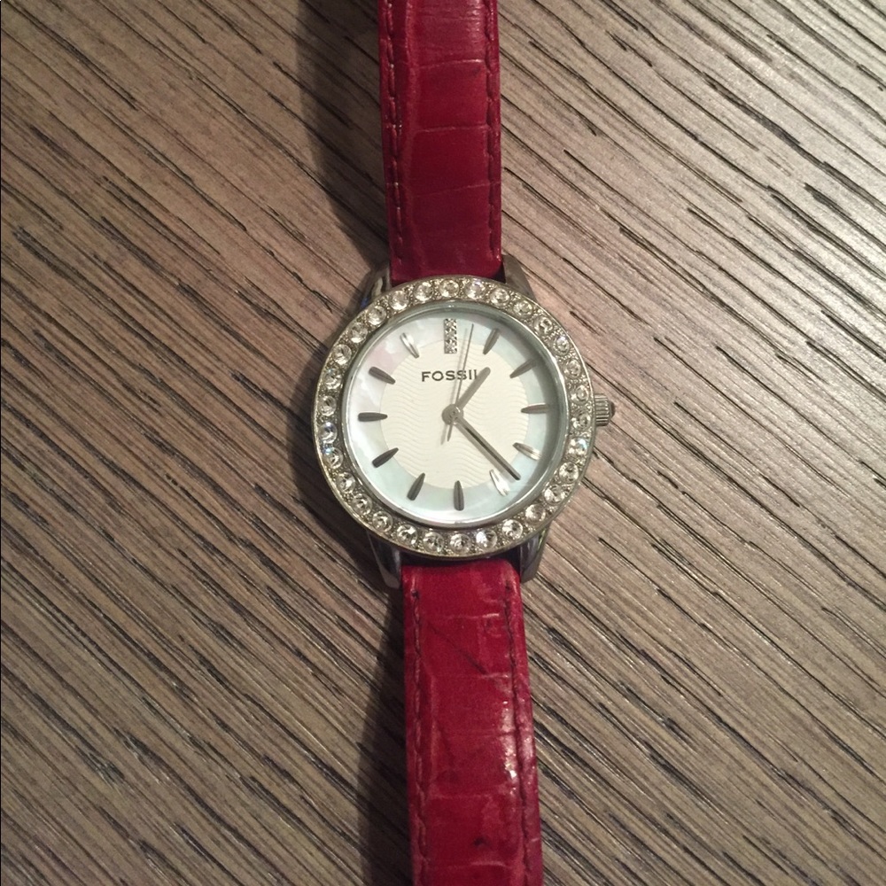 Red Fossil Watch - image 1