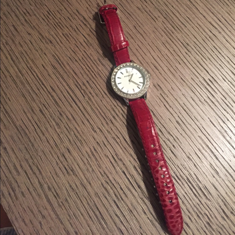 Red Fossil Watch - image 2