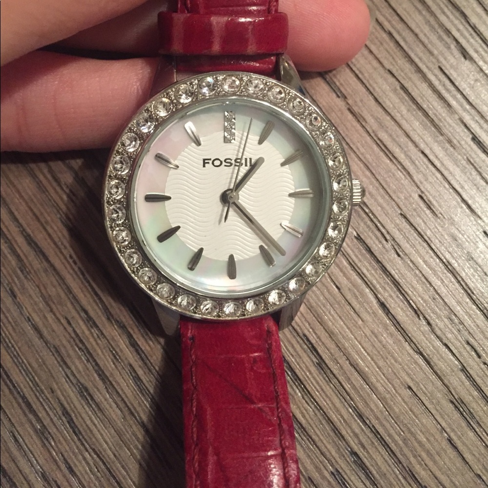 Red Fossil Watch - image 3